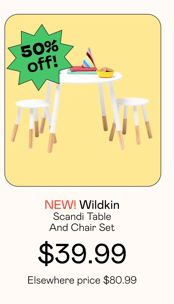 Scandi Table And Chair Set - White/Natural