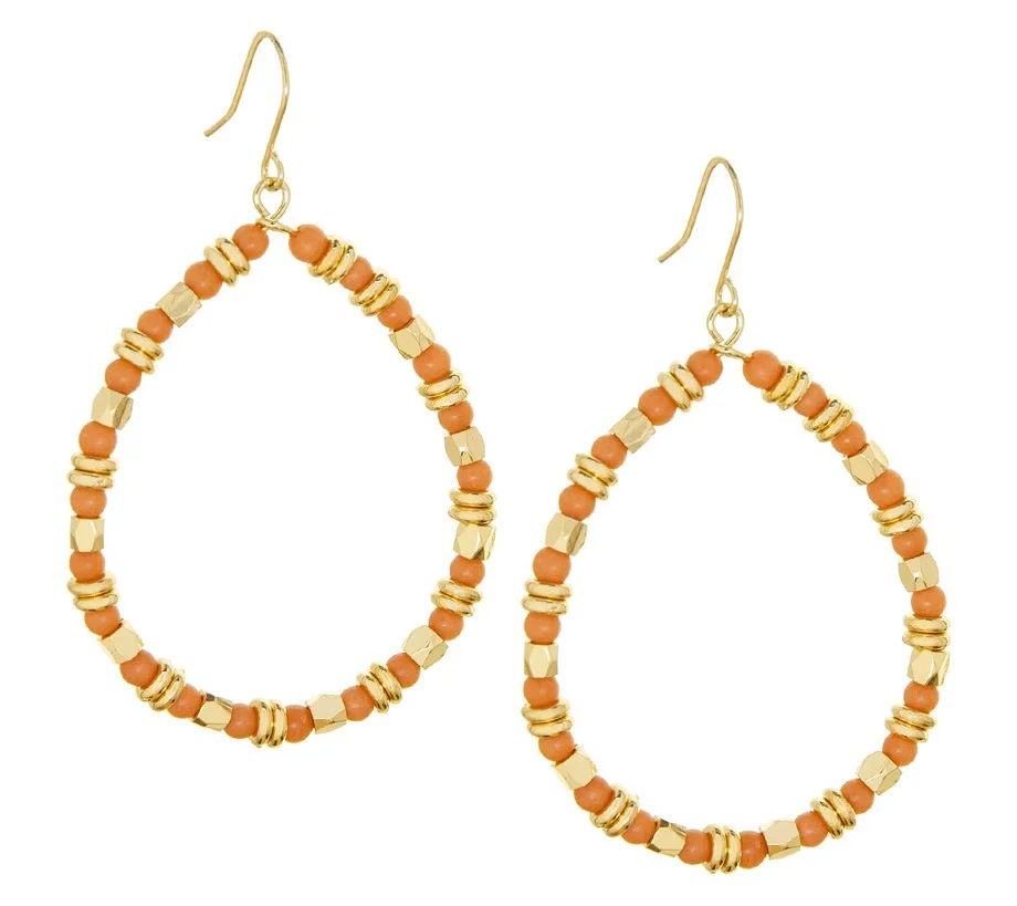Marlyn Schiff Beaded Teardrop Dangle Earrings