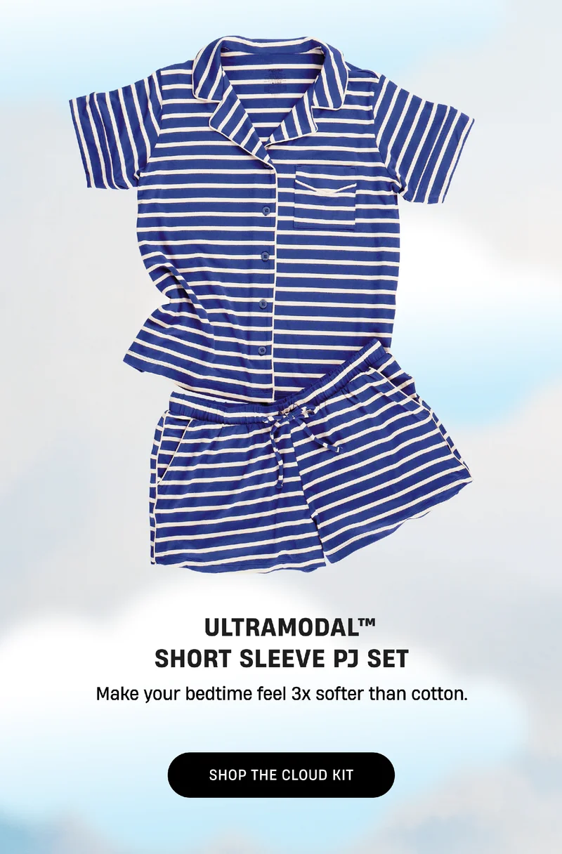 Ultramodal Short Sleeve PJ Set | Make your bedtime feel 3x softer than cotton. | Shop the Cloud Kit