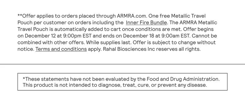 These statements have not been evaluated by the Food and Drug Administratoin. This product is not intended to diagnose, treat, cure, or prevent any disease.