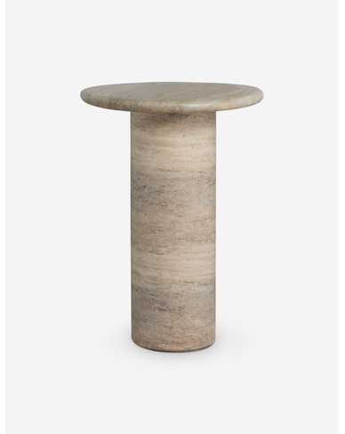 Mona Indoor/ Outdoor Drink Table-Dusk Faux Travertine