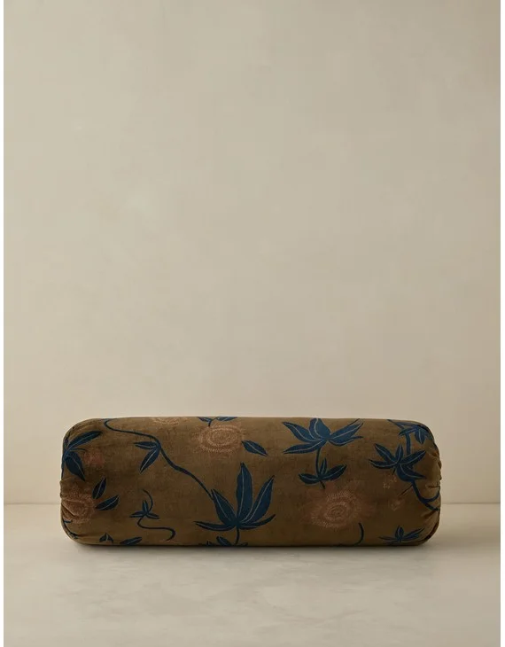 Royce Velvet Pillow - Olive / Bolster