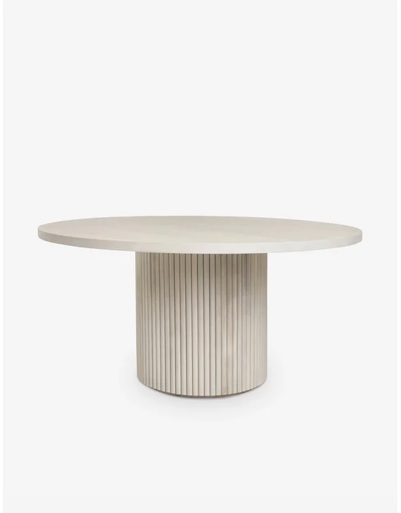 Rutherford Round Dining Table-White Wash