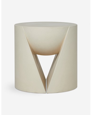 Amaya Indoor / Outdoor Round Side Table-Ivory