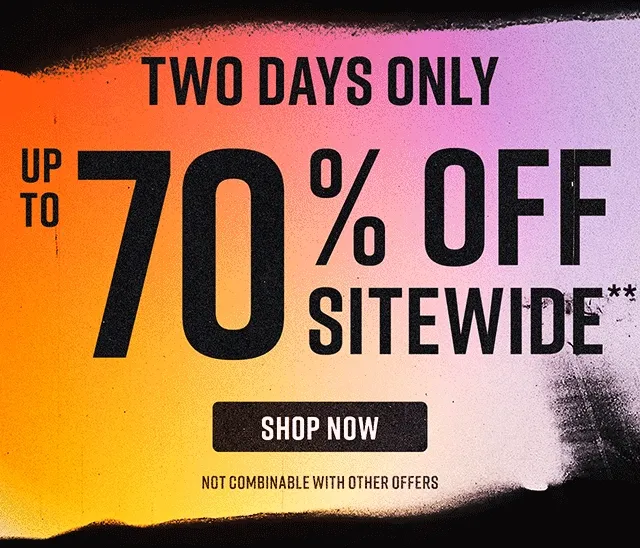 Limited Time! Up to 70% Off Sitewide. Not combinable with other offers. Shop now