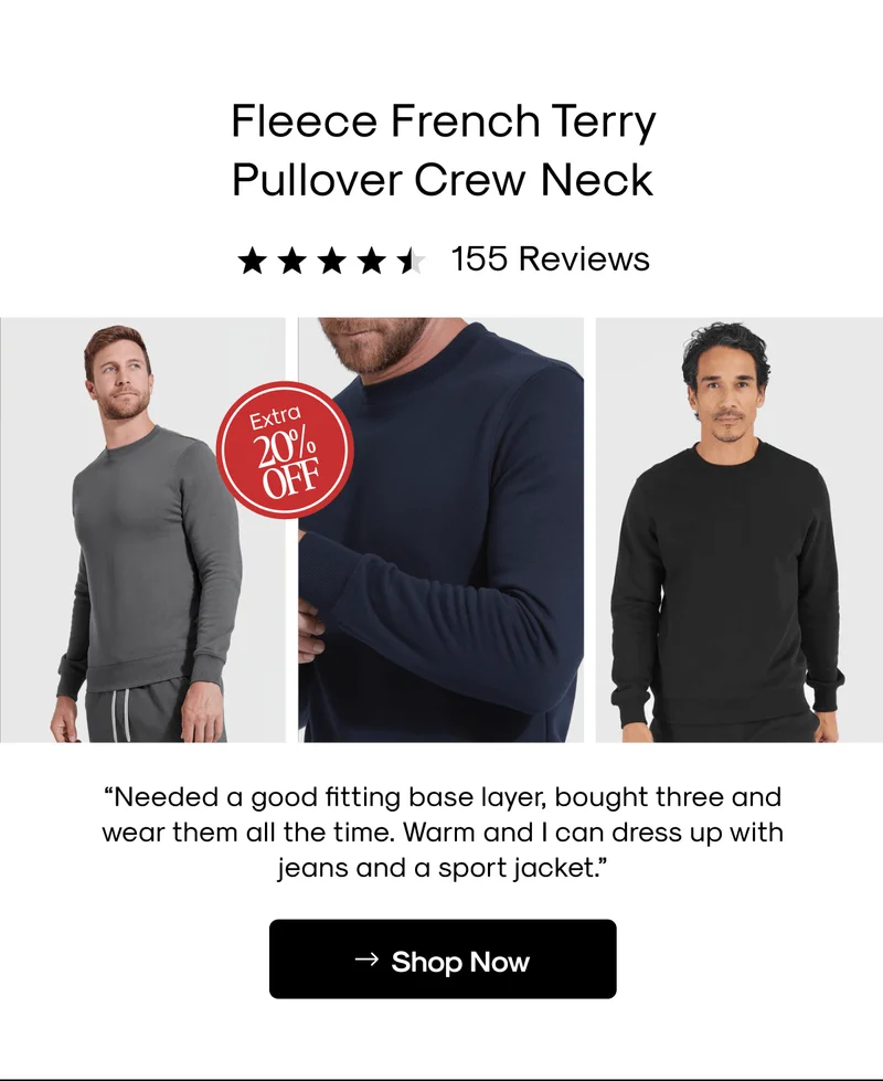 Fleece French Terry Pullover Crew Neck