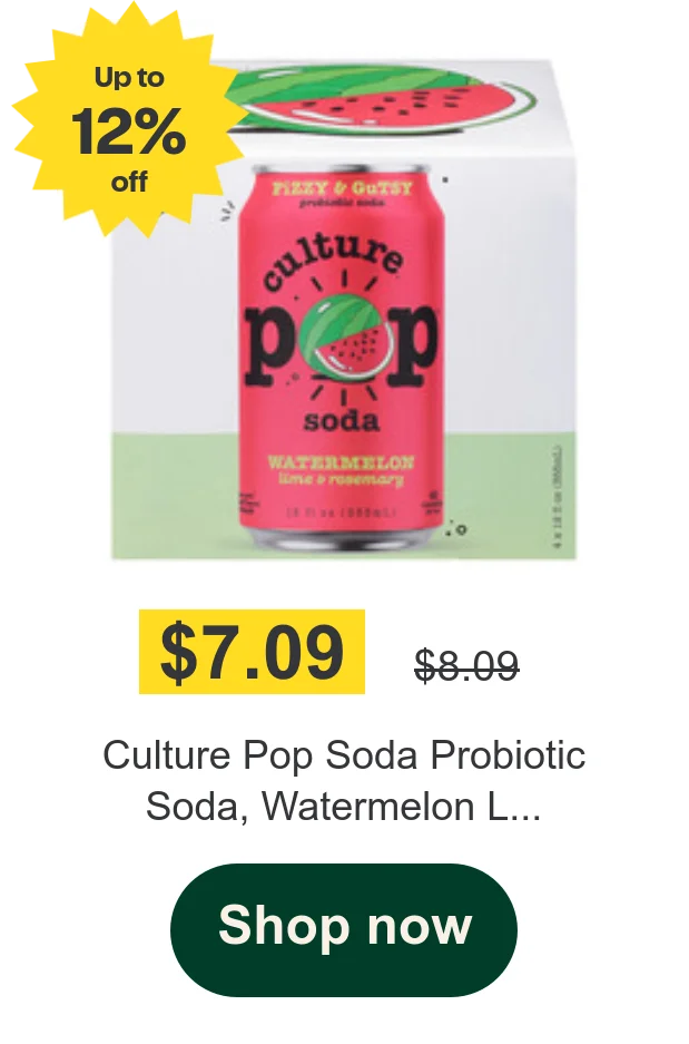Culture Pop Soda Probiotic Soda, Watermelon L...