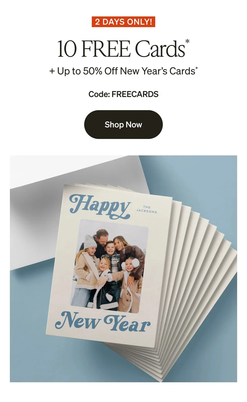 2 Days Only: 10 FREE Cards