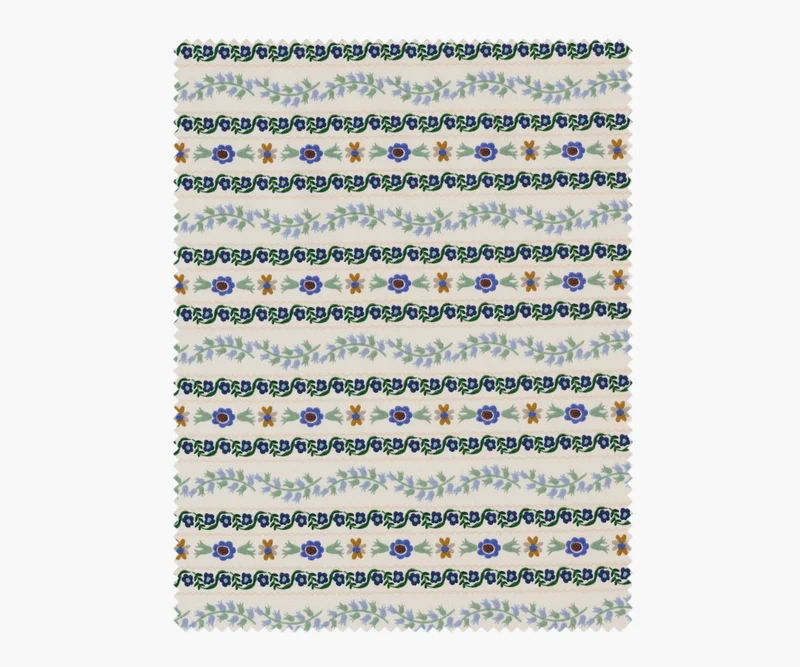 Image of Delphine Cotton Fabric - Blue