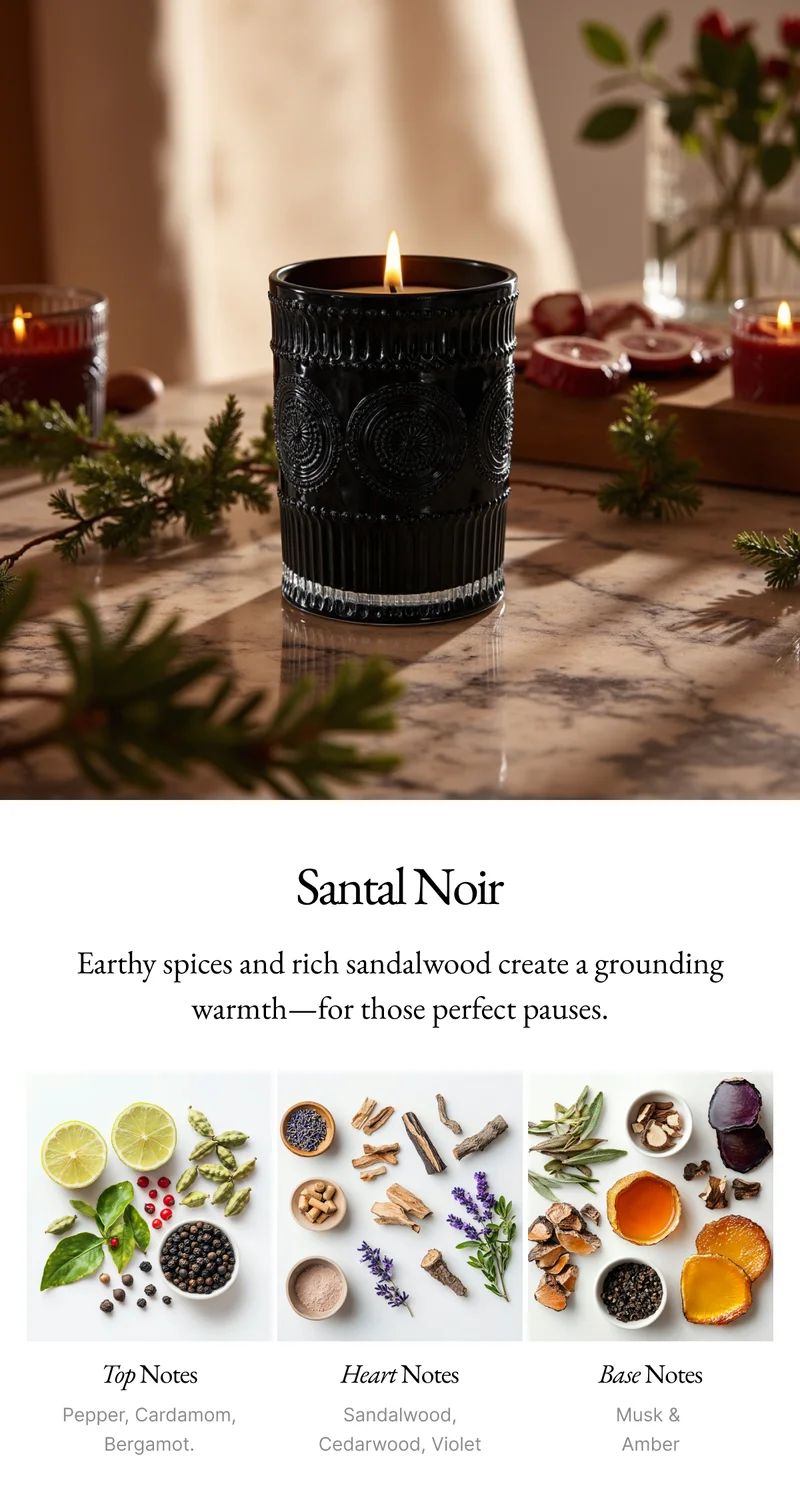 Noir Swiss Scented Glass Candle