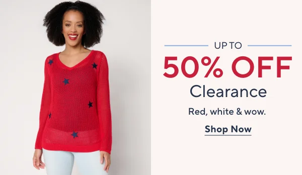up to 50% off clearance