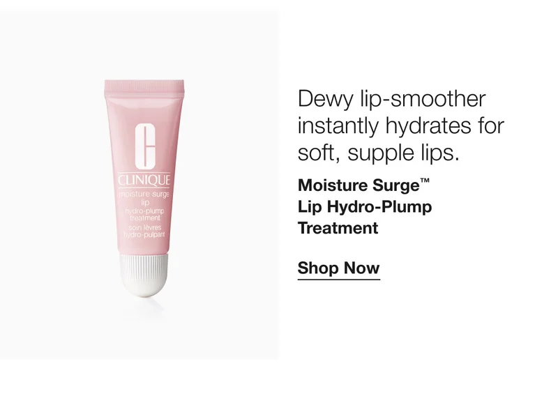 Dewy lip-smoother instantly hydrates for soft, supple lips. Moisture Surge™ Lip Hydro-Plump Treatment | Shop Now