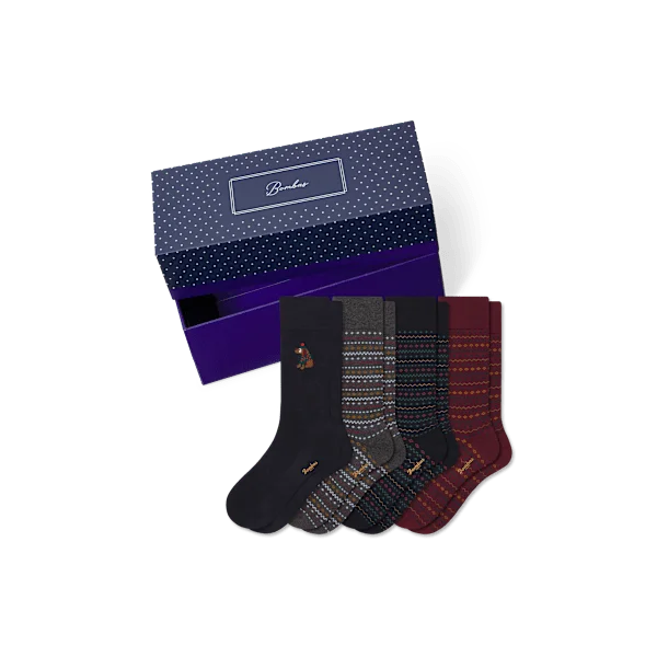 Men's Dress Calf Sock 4-Pack Gift Box