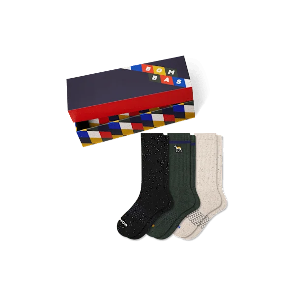 Men's Holiday Calf Sock 3-Pack Gift Box