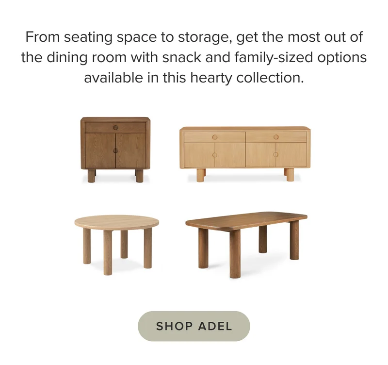 From seating space to storage, get the most out of the dining room with snack and family-sized options available in this hearty collection.