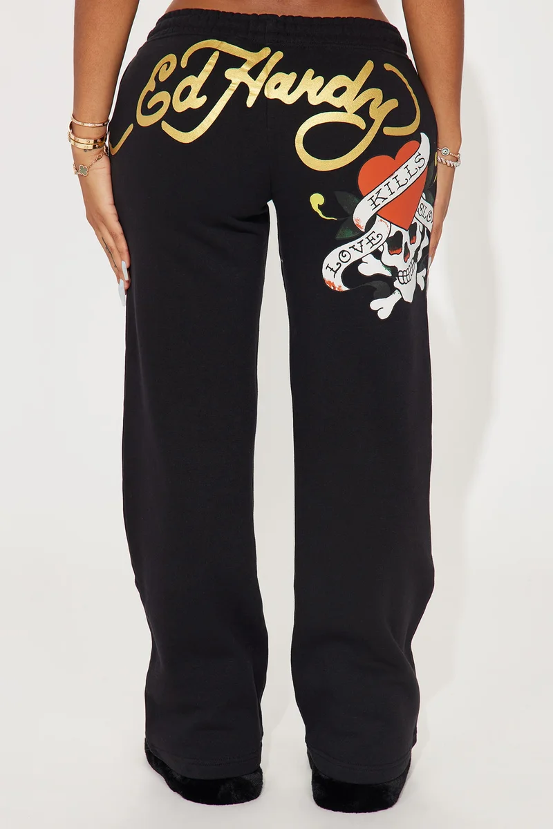 Image of Love Kills Ed Hardy Pant - Black