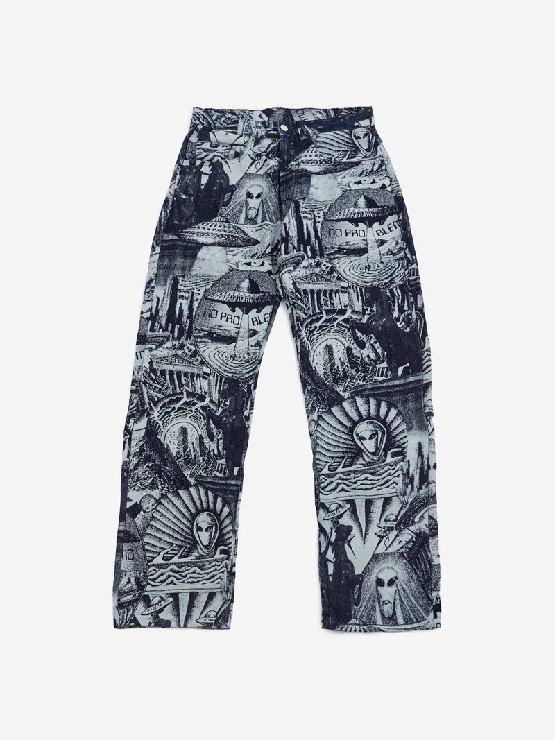 Image of No Problemo Apocalypse Jacquard Bagi Jean - Blue