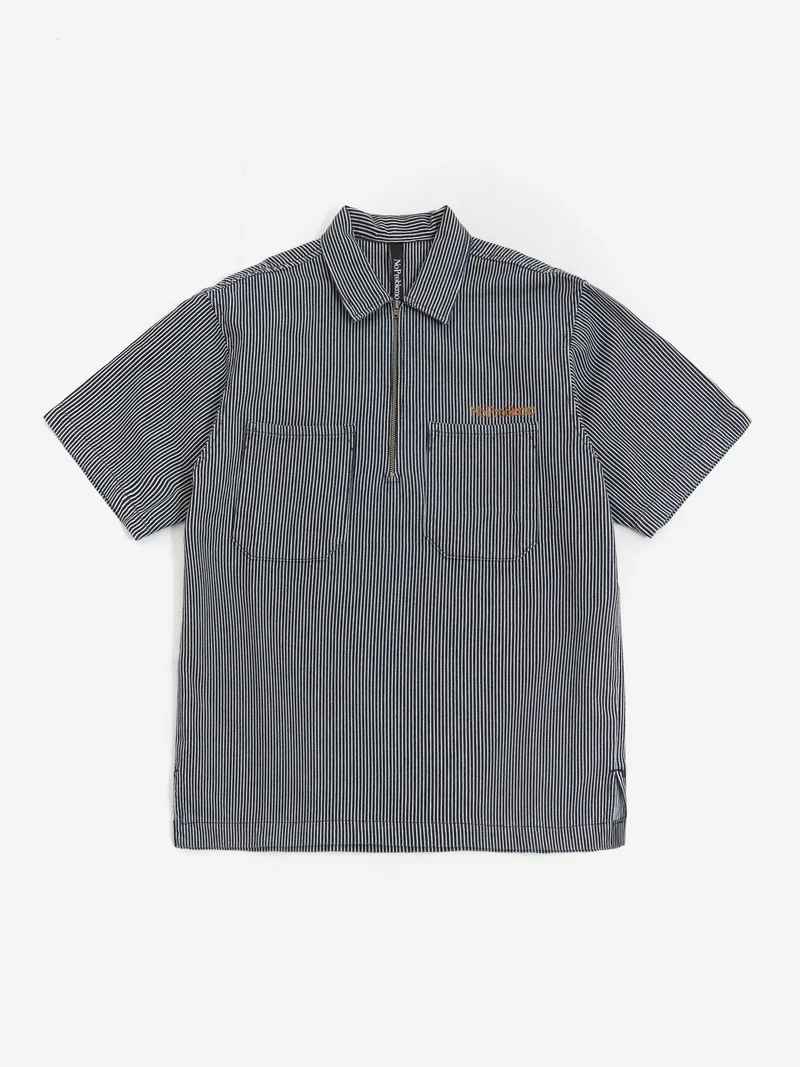 Image of No Problemo Mini Problemo SS Work Shirt Denim - Blue