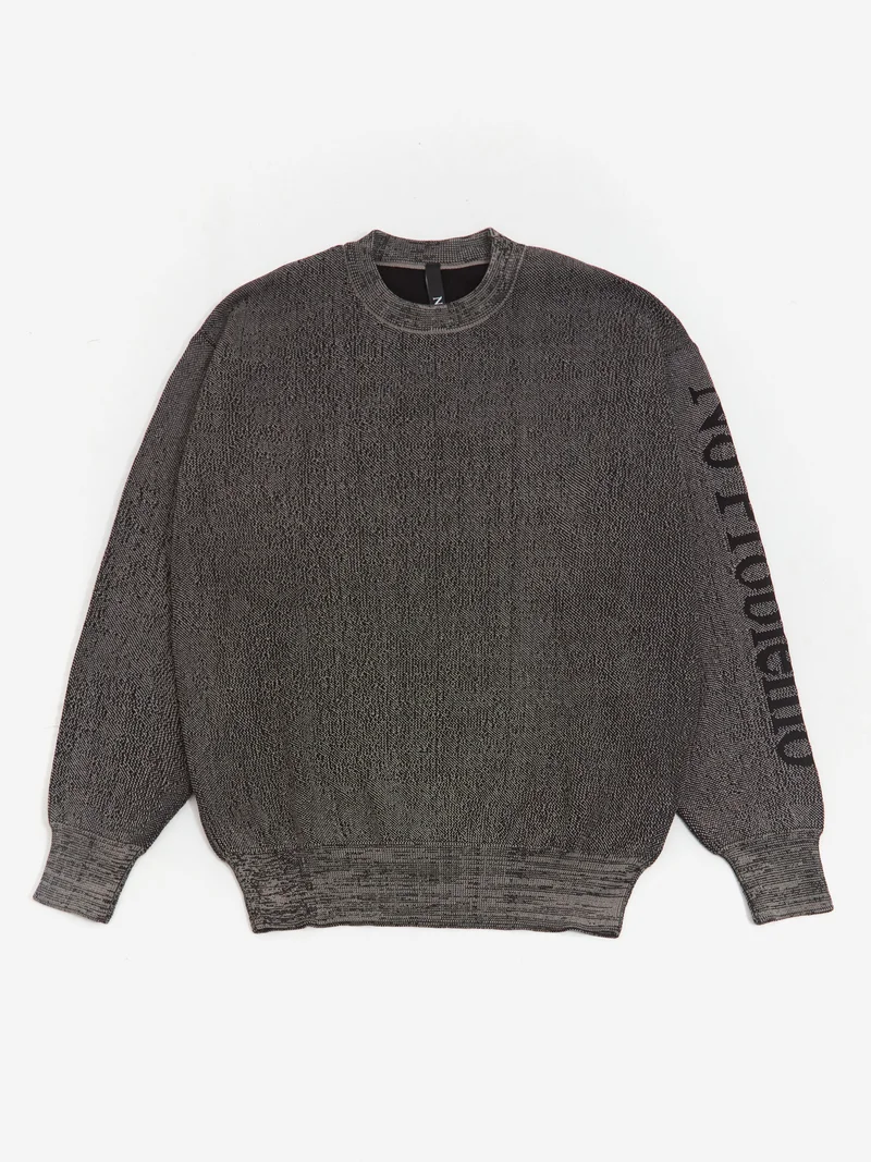 Image of No Problemo Glitch Knit Crew Neck - Black