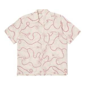 Kantha Embroidered Summer Camp Collar Shirt