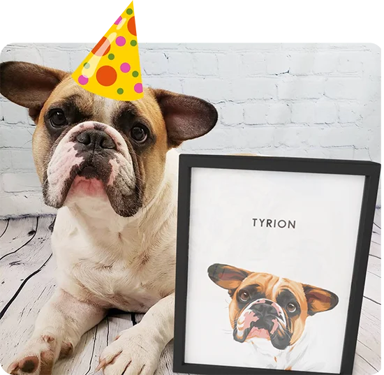 Modern Pet Portrait Framed Poster