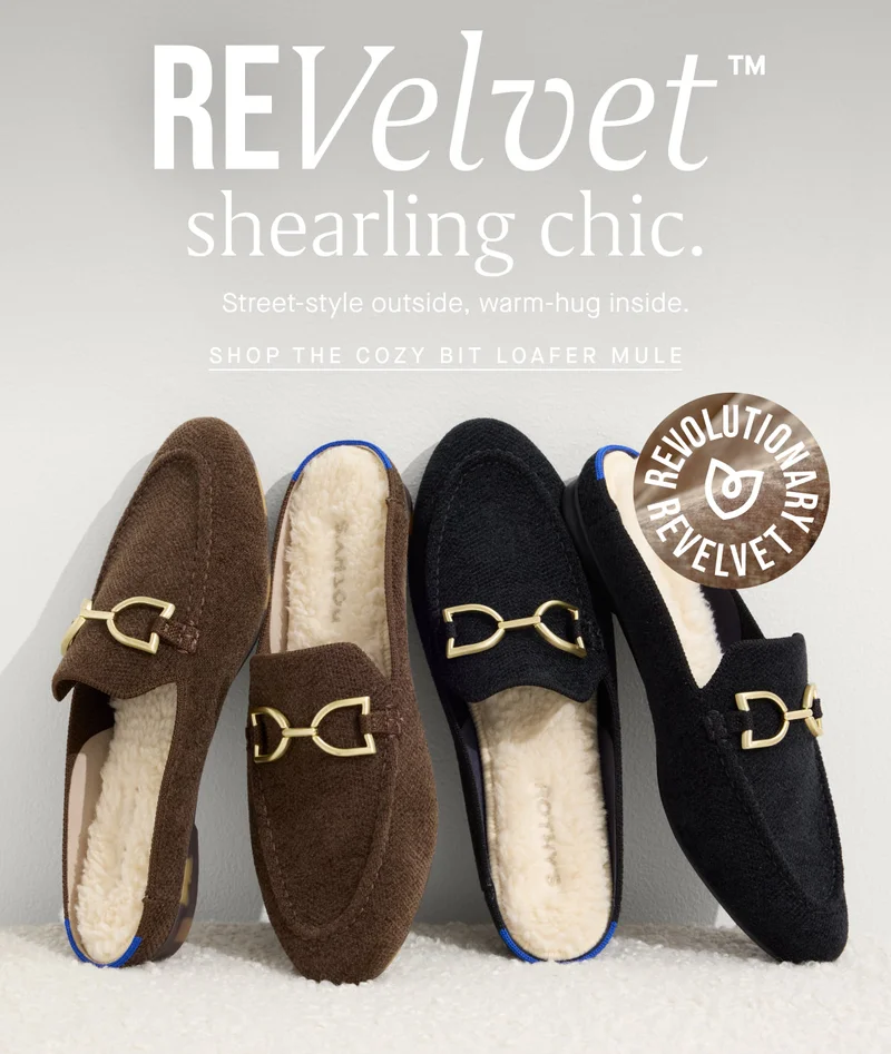 ReVelvet™ shearling chic. Street-style outside, warm-hug inside. SHOP THE COZY BIT LOAFER MULE