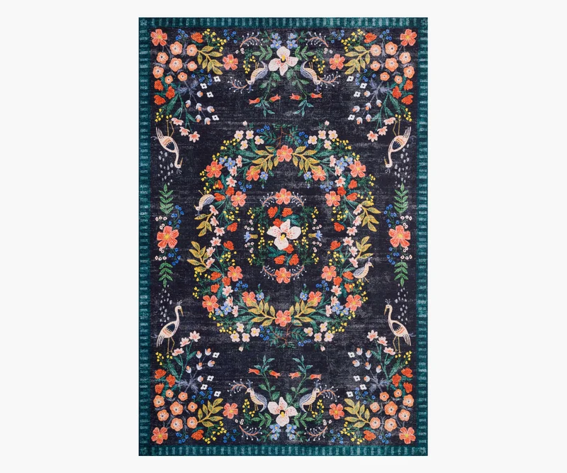 Image of Palais Luxembourg Black Printed Rug
