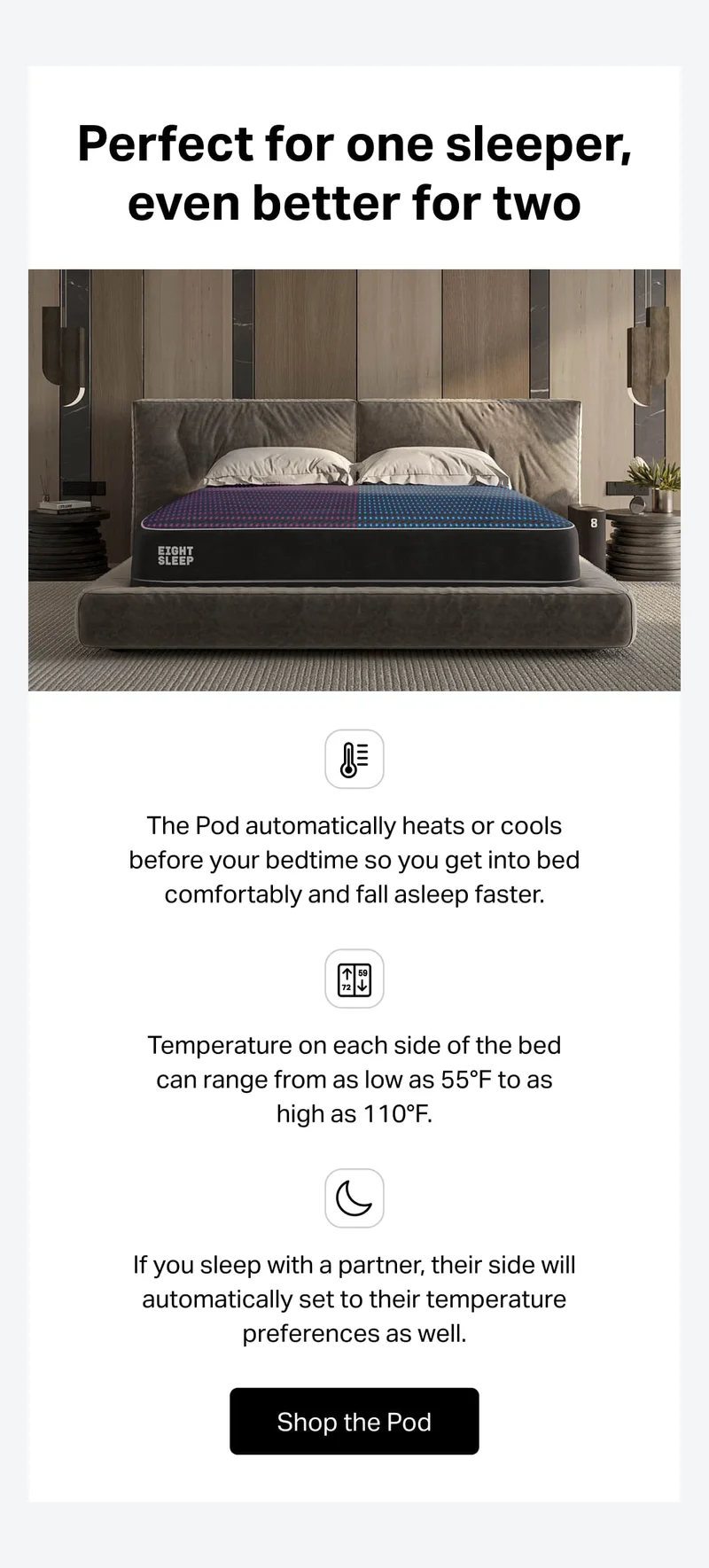 Perfect for one sleeper, even better for two