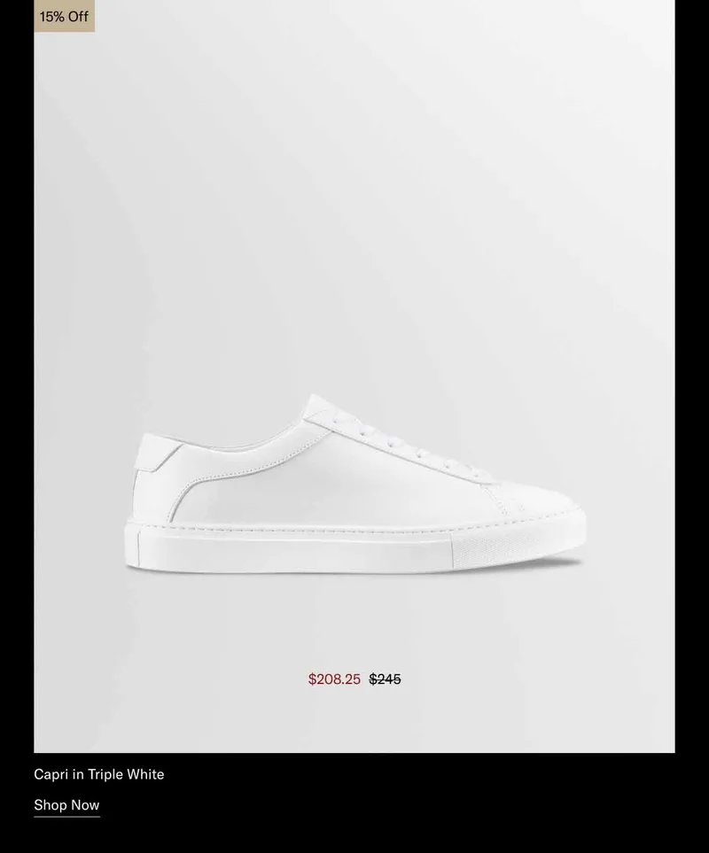 Capri in Triple White 15% off-Shop Now
