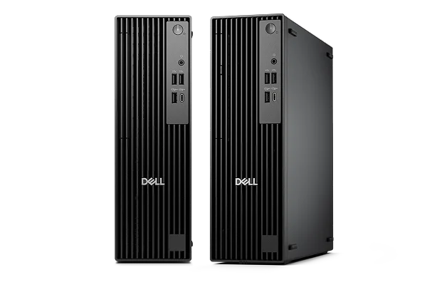 Two Dell Pro Slim Desktop computers next to each other.