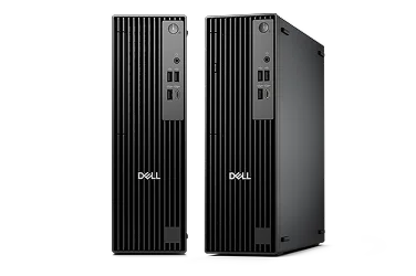 Two Dell Pro Slim Desktop computers next to each other.