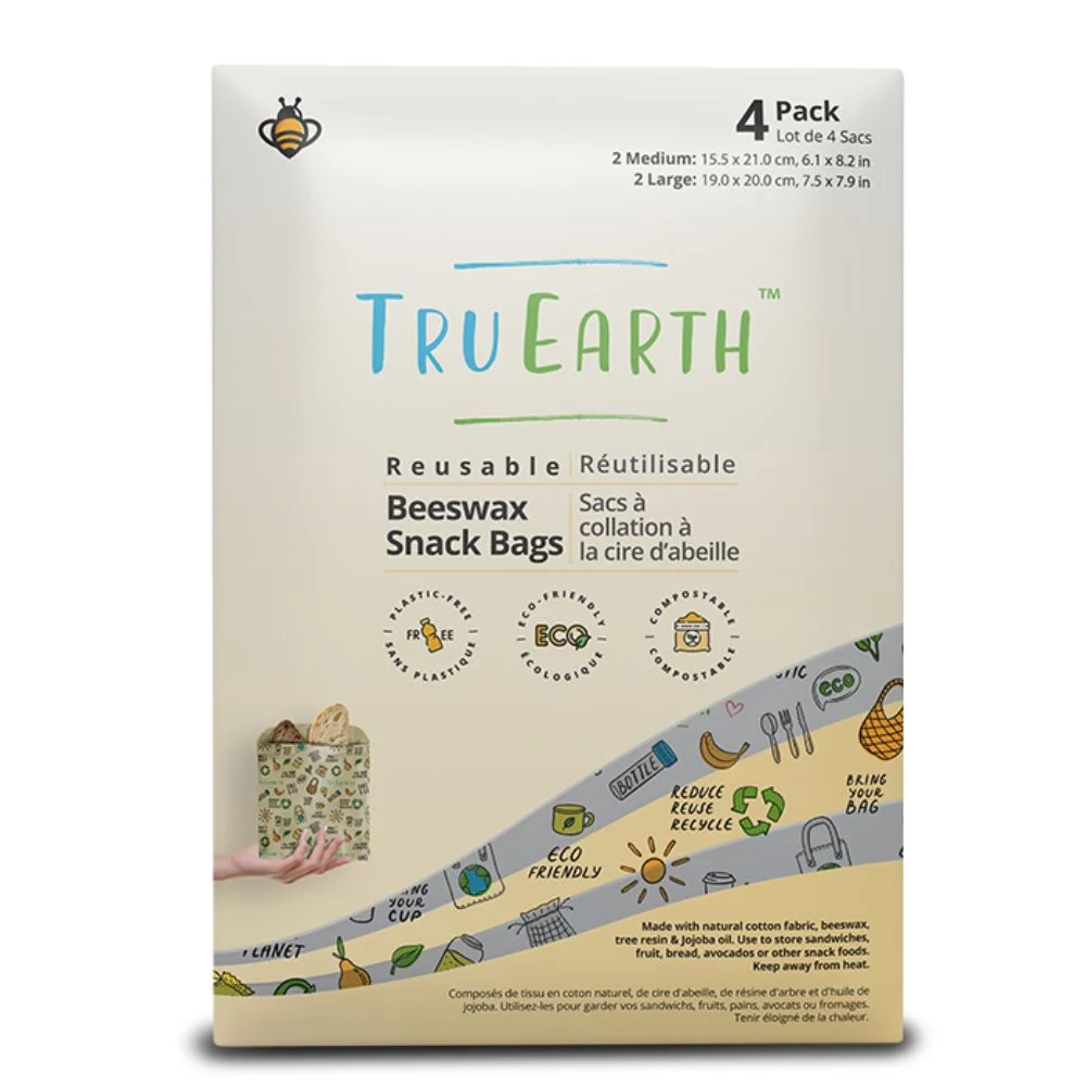 Image of Tru Earth Beeswax Snack Bags - 4 Pack (2M, 2L)