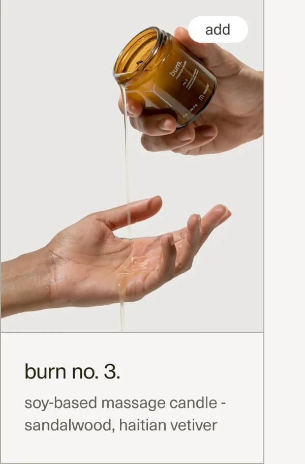 burn no. 3. | soy-based massage candle - sandalwood, haitian vetiver