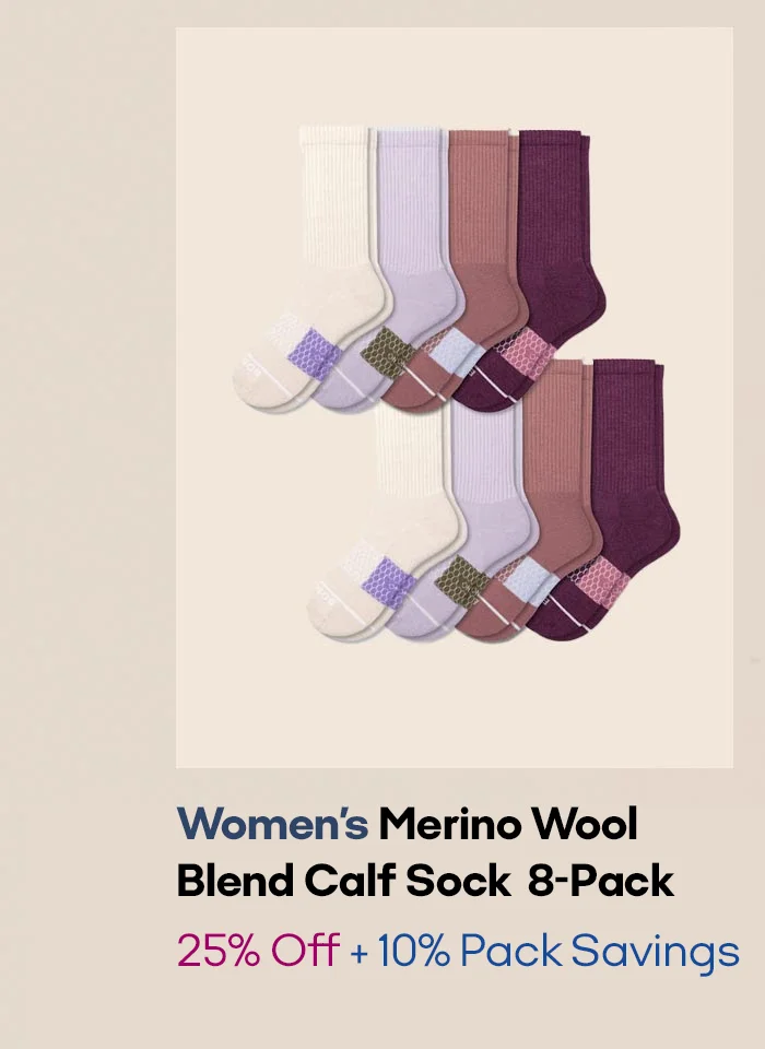 Women's Merino Wool Blend Calf Sock 25% Off + 10% Pack Savings