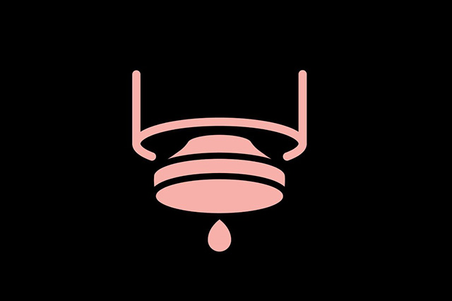 Pink icon of bottle pump