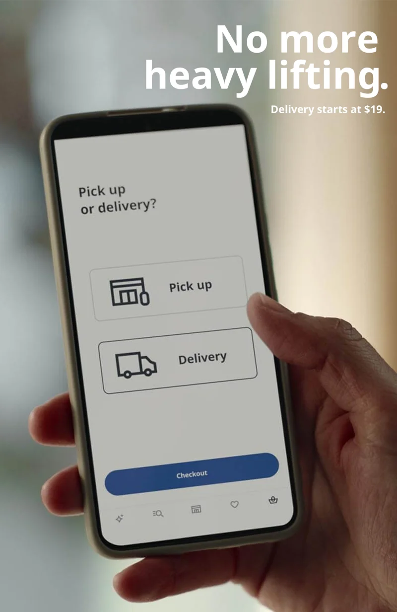 Smartphone with pick up and delivery options