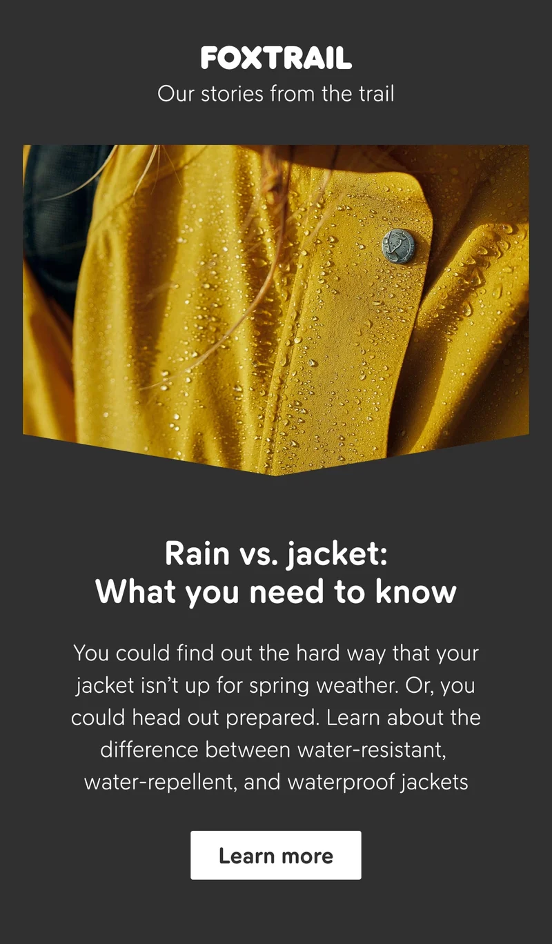 Waterproof vs. water repellent vs. water resistant