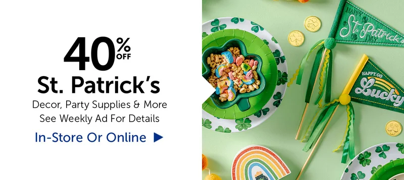 45% Off St. Patrick's - Decor, Party Supplies & More
