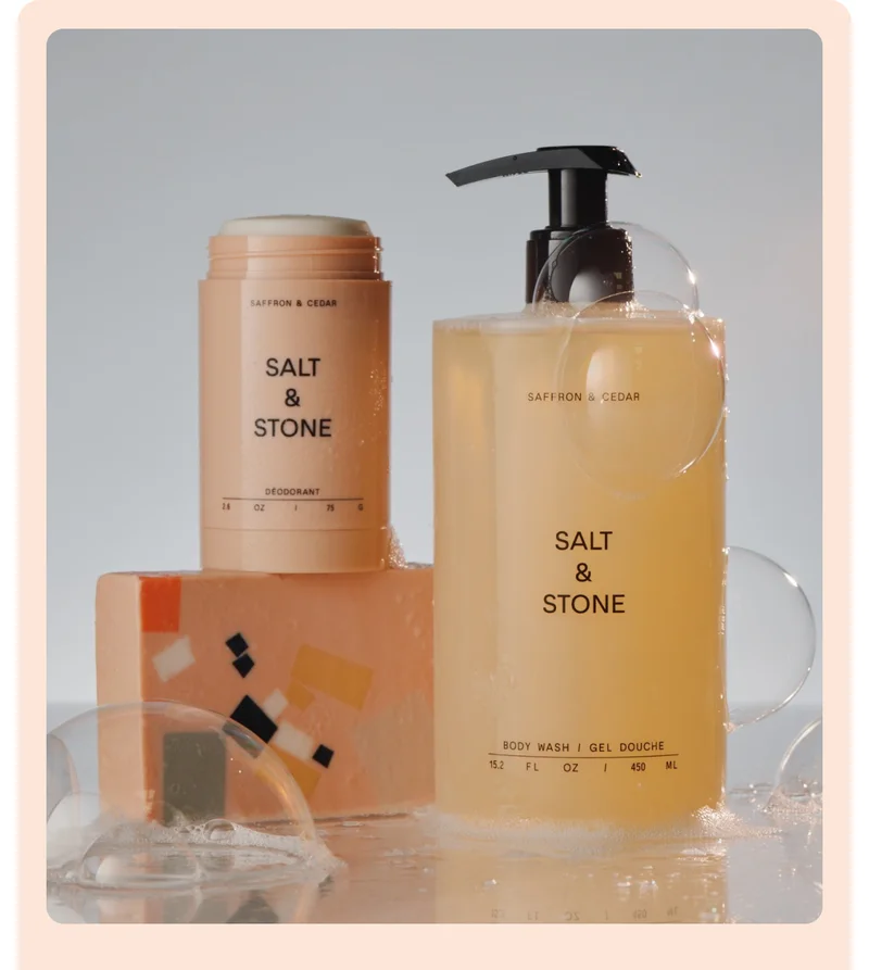 NEW SAFFRON & CEDAR DEODORANT AND BODY WASH. AVAILABLE NOW.