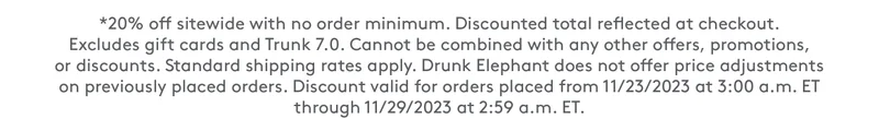 Full Terms and Conditions on DrunkElephant.com