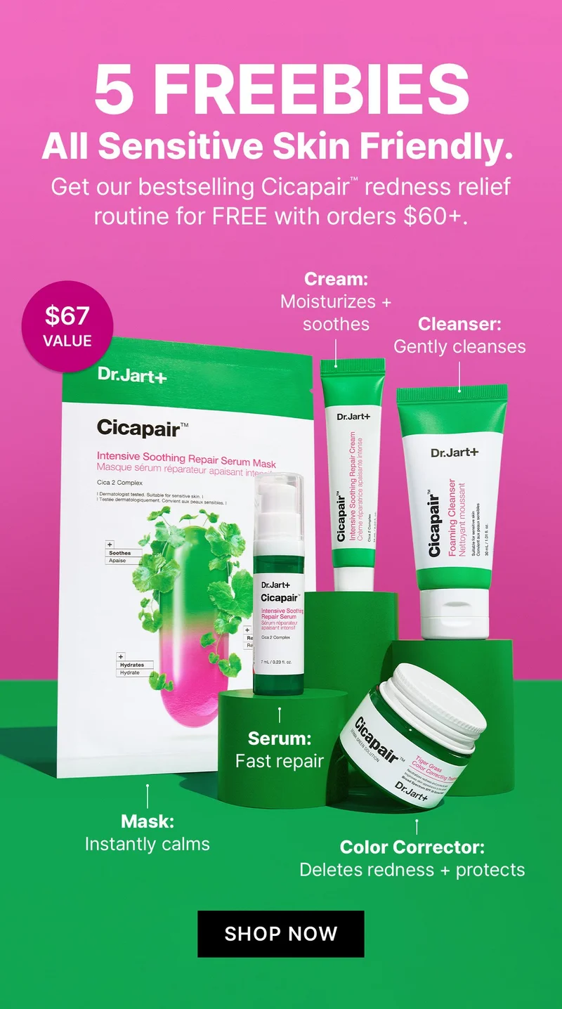Calling all sensitive skin types. Get 3 free Cicapair full sizes with orders $65+.