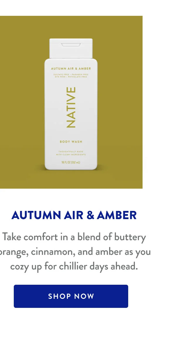AUTUMN AIR & AMBER | Take comfort in a blend of buttery orange, cinnamon, and amber as you cozy up for chillier days ahead. | SHOP NOW