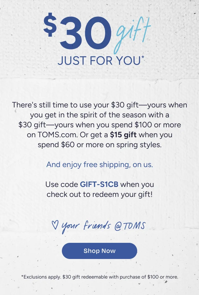 $30 Gift Just For You - Image