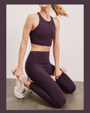 Spacedye Refocus Bra in Eggplant Purple Heather