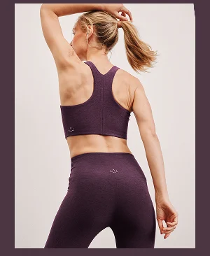 Spacedye Refocus Bra in Eggplant Purple Heather