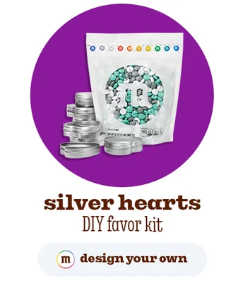 SILVER HEARTS DIY FAVOR KIT