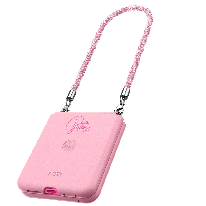 The new motorola razr+ Paris Hilton Edition