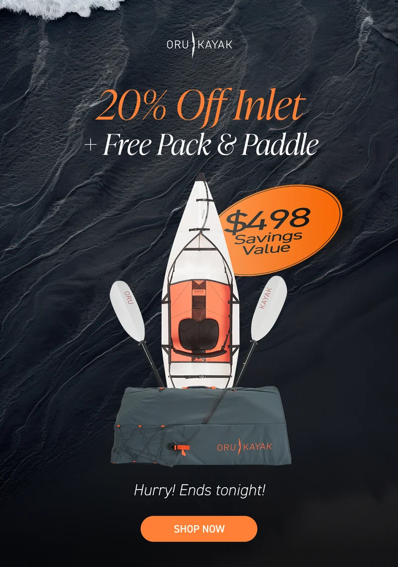 LAST CHANCE! Get a FREE paddle + carrying pack ($318 value) + Get 20% OFF Inlet LAST CHANCE! Get a FREE paddle + carrying pack ($318 value) + Get 20% OFF Inlet