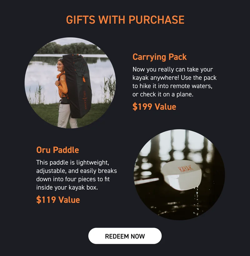 Time Is Running Out! Get a FREE paddle + carrying pack ($318 value) with any kayak purchase! Time Is Running Out! Get a FREE paddle + carrying pack ($318 value) with any kayak purchase!