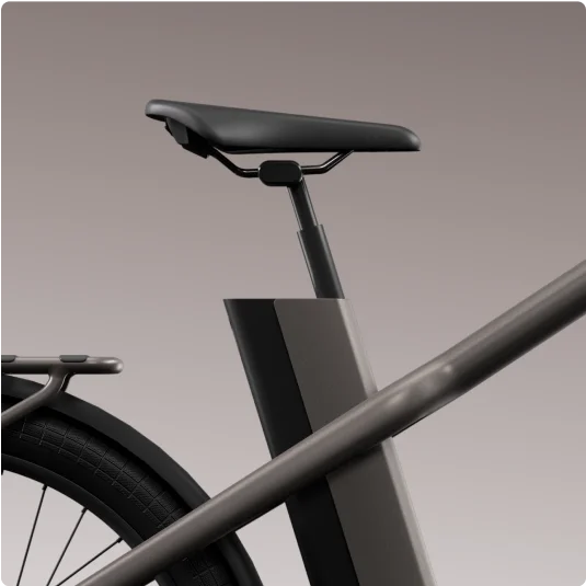 A photograph render of the new Cowboy Cross seat suspension